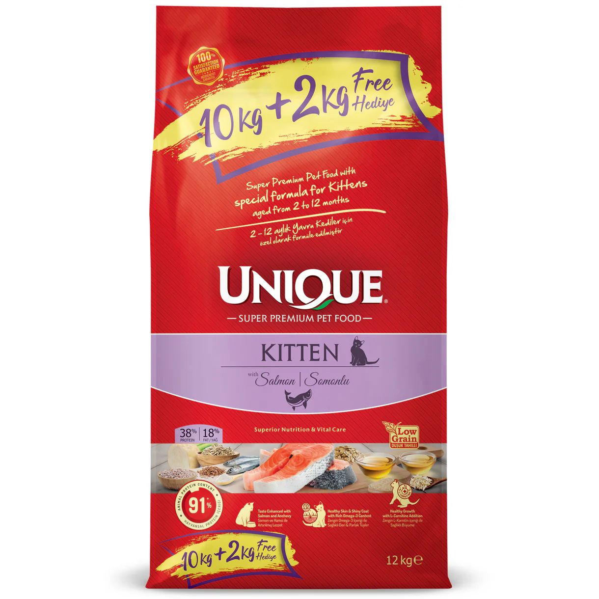 Unique Kitten Somonlu Kedi Maması 12 Kg