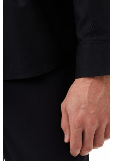 Nautica Erkek Siyah Slim Fit Gömlek-11419 Siyah