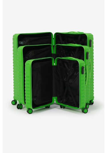 3'lü Set Silikon Kırılmaz Pp Unisex Yeşil Valiz Pwvlz005 Yeşil