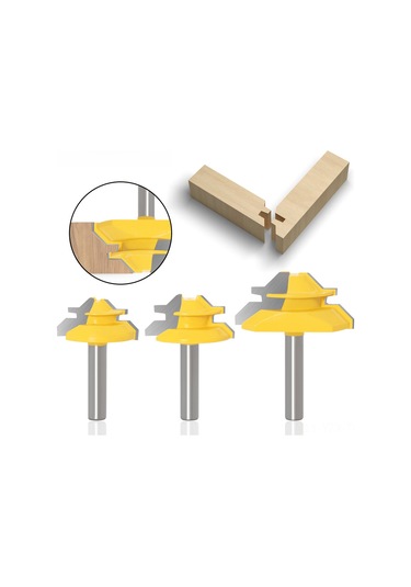 Yaozixa Ahşap İşleme 3'lü Takım: 45 Derece Oynak Bıçaklar, 8 Kollü Konstruksiyon, Hassas Kesim Ve Dayanıklı Malzeme İle Ahşap Birleştirme