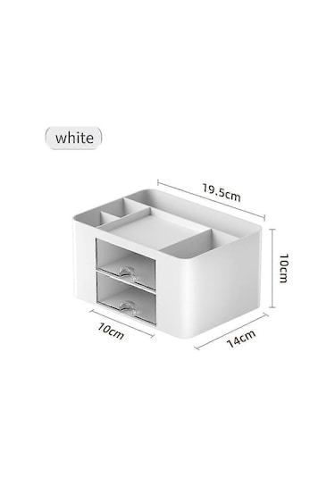 2 Adet Şeffaf Çekmeceli Saklama Kutusu, Pembe+mavi