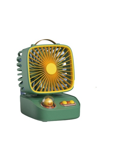 2400 Mah Elle Tutulan Fan, Portatif Plastik Basit, Büyük Rüzgar Ve Sessiz Fan 5960 Yeşil