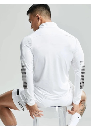 Ghassy Co. Erkek Running Hızlı Kuruma Nem Emici Teknik Performan Uzun Kollu T-shirt Açık Gri