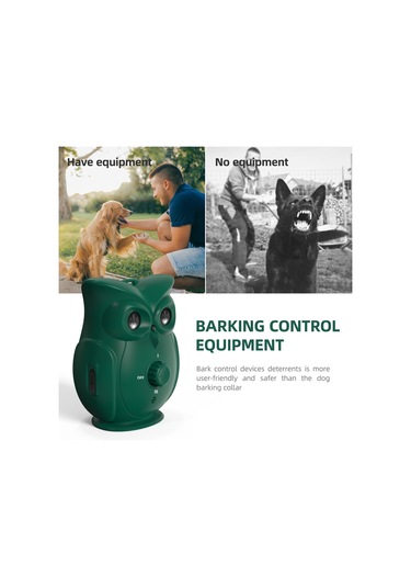 Hallow Çift Ultrasonik Köpek Havlaması Kontrol Cihazı Koyu Yeşil