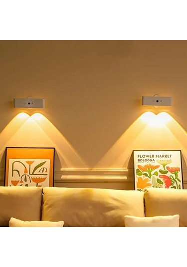Ledx Sk-bd188f Çift Yönlü Hareket Sensörlü Dekoratif Şarjlı Duvar Aplik 2 Mercekli 15 Smd Ledli 3000k-4000k-6500k Beyaz