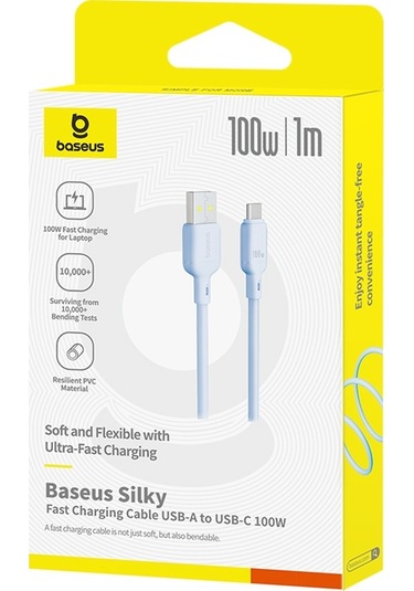 Baseus Silky Serisi Cbtxm Cbtx00w Usb'den Usb-c / Type-c Hızlı Şarj Kablosu Cbtx