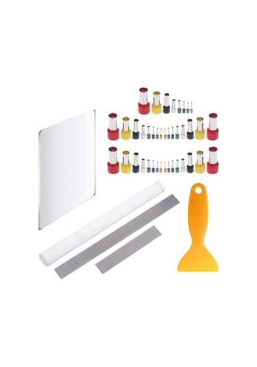 Markingyes 45 Parça Polimer Kil Seti - Akrilik Rulo, Bıçak, Kesici, Levha Ve Yuvarlak Araçlar Siyah Tıraş Makinesi Yedek Başlığı 9rumue