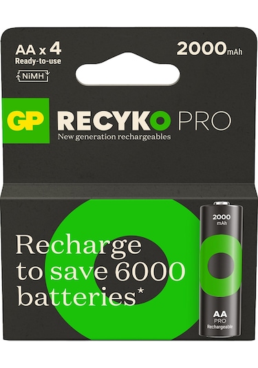 GP ReCyko Pro GP210AAHCBEM-2G 2000 mAh AA Ni-MH Şarj Edilebilir Kalem Pil 4'lü