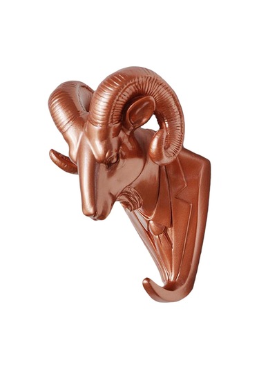 Suntek Duvara Monte Reçine Hayvan Kancası Ceket Şapka Askısı Gül Altın Keçi Çok Renkli