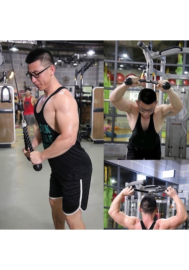 Sportica Paslanmaz Çelik Kopçalı Profesyonel Triceps Çekiş Halatı