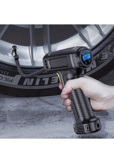 Boatshop1 120w Kablolu Kablosuz Elektrikli El Tipi Araba Hava Pompası Taşınabilir Dijital Otomatik Lastik Pompası