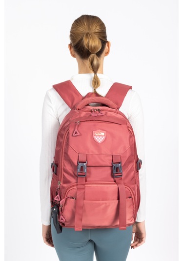 Güçlü Duruş, Maksimum Konfor: Tok Yapılı Günlük Sırt Çantası - Kırmızı Kırmızı