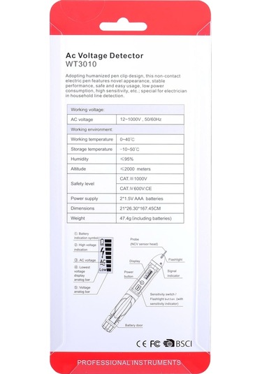 Wintact  Wt3010 Ac Voltmetre