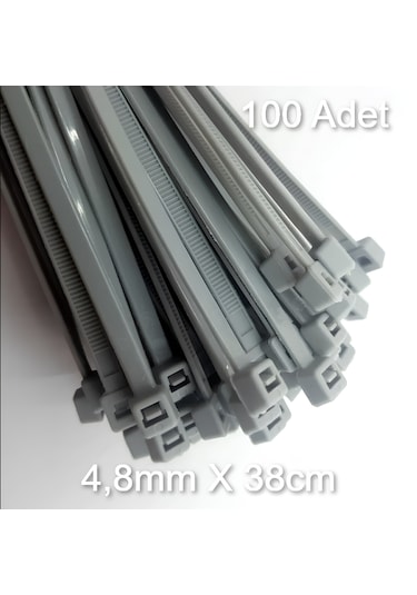 Gri Plastik Cırt Kelepçe 4.8x38cm Kablo Bağı Elektrik Kablosu 100