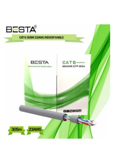 Besta Cat6 305 Metre Cat 6 Kablo 23 Awg Ip Kamera Kablosu 305 Metre