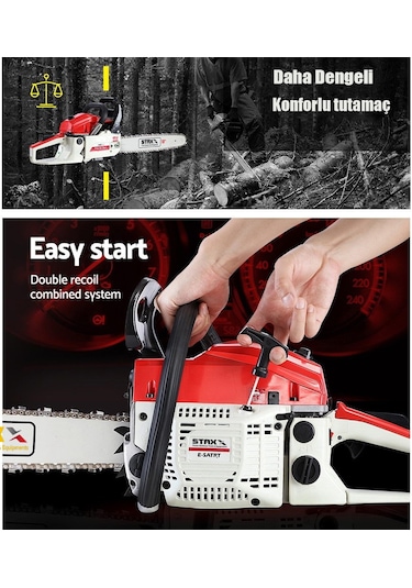 Ağaç Kesme Makinesi Benzinli Motorlu Testere 63cc 7.9hp Zinc .