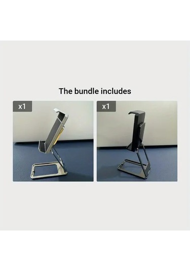 Motion003 360 Derece Dönebilen Katlanabilir Stand Arka Klips Simli Siyah Telefon Tutucu Metal Simli+siyah