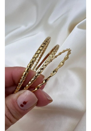 Bb Çelik 62mm Desenli Ajda Bileklik Altın - Gold