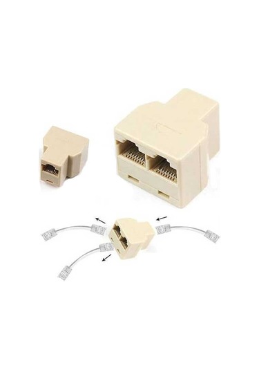 Cat5/6 Kablo Çoğaltıcı Splitter Rj45 Ek Çoklayıcı Aparat 2 Çıkış