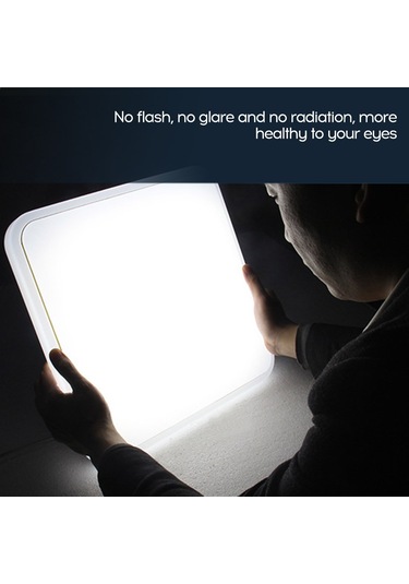 Kare L-ed Tavan Lambası Ac220-v Beyaz Renk Mutfak Balkon Gümüş Gümüş