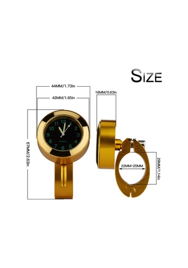 Motosiklet Gidon Saati, 7/8 '' Evrensel Su Geçirmez Siyah