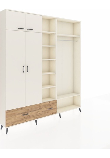 Arges Dolap 12 Raflı 2 Çekmeceli 2 Askılı 220x30x243 Aytaşı-aytaşı/çam Aytası/atlas Çam