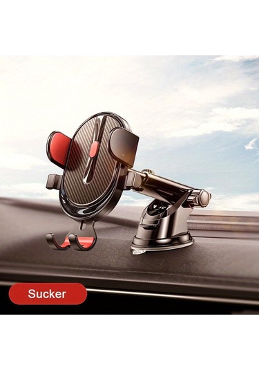 1 Adet Sucker Araç Montaj Standı Gps Araba Telefon Tutucu Uzatılabilir Kol İle Kırmızı