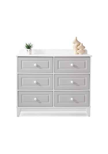 Aymini Joy 4 Kapılı Bebek Odası Takımı Beyaz   -   Gri