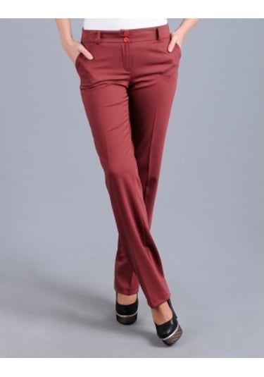 Soralline Kadın Klasik Pantalon 1673 Bordo Bordo