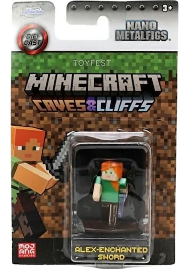 Minecraft Nano Tekli Metal Figür Alex Iron Sword