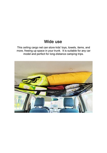 Shineyee Araç Tavanı Depolama Filesı - Çift Fermuarlı, Güçlü Taşıma Kapasiteli, Her Araç Modeline Uygun