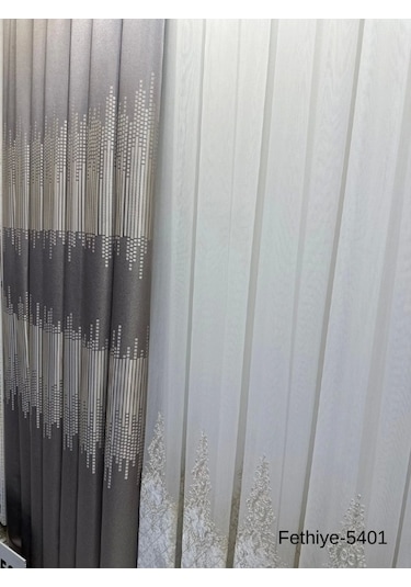 Nivemeshome Fethiye 614178 Gri V-5401 1/3 Sık Pileli Fon Perde Apm Gri