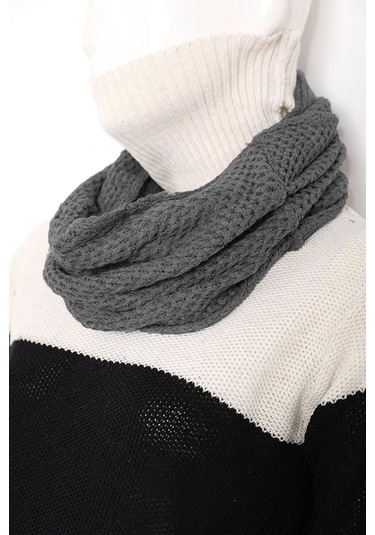 Unisex Örgü Boyunluk Kadın Erkek Atkı Akrilik