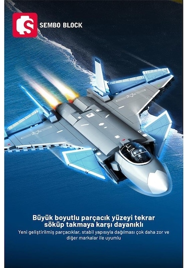 Sembo Block J-20 Hayalet Uçağı 585 Parça Yapı Blokları  İle Uyumlu 202241