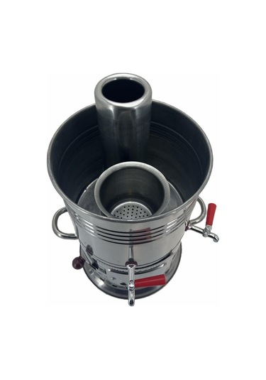 Paslanmaz 304 Çelik 5 L Çift Hazneli Demlikli Semaver