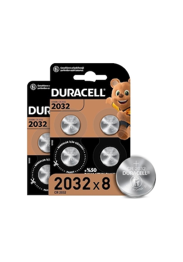 Duracell DL/CR 2032 3V Lityum Düğme Pil 8’li