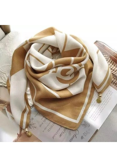 Prosperlink Lüks Manyetik Toka Çizgili İpek Eşarp - Kadın Bahar/sonbahar Moda Boyun Sarar Aksesuarone Sizekadın Zümrüt Yeşil