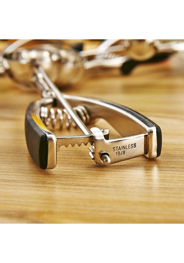 Cbtx Paslanmaz Çelik Silikon Siyah Saplı Dondurma Kaşığı, Boyut: 55mm