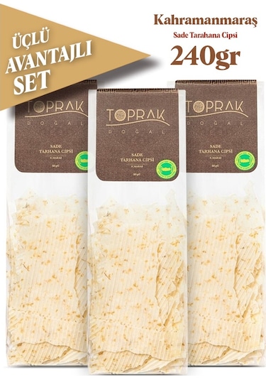 Toprak Doğal Sade Tarhana Cips Avantajlı Set 3 x 80 G