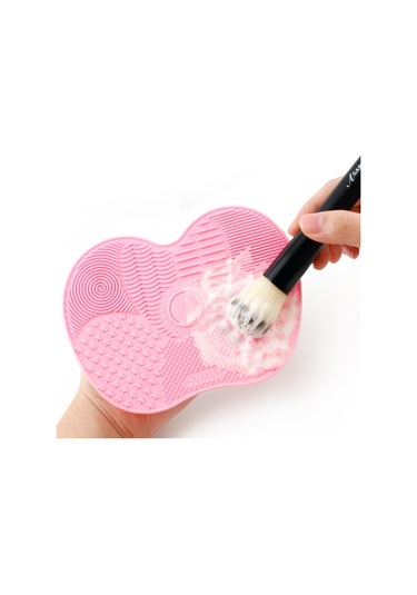 Sones Silikon Fırça Temizleme Matı Kozmetik Makyaj Kaş Fırçaları İçin Yıkama Aletleri Temizleme Pedi Fırça Tahtası Makyaj Temizleme Aleti Pembe