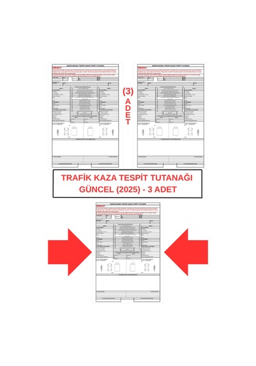 Trafik Kaza Tesit Tutanağı Güncel 2025 - 3 Adet