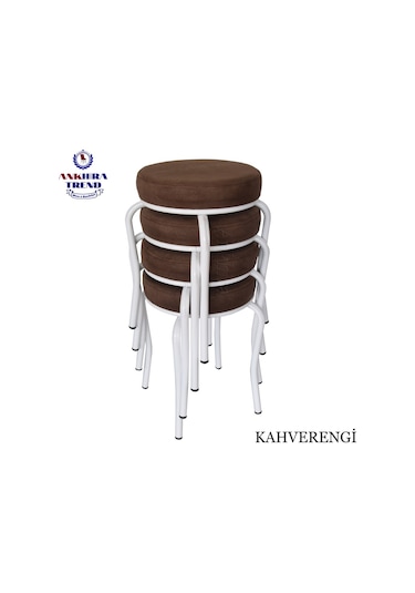 Tabure (Beyaz Ayaklı) (4 Adet) - Mutfak Balkon Taburesi