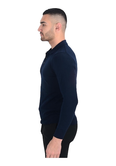 Cengiz İnler Polo Yaka Basic Erkek Triko Kazak