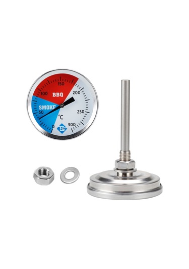 Dofolink 0-300 C Doğru Okuma Isı Ölçer, 304 Paslanmaz Çelik, Mangal-fırın-uçak Kullanıma Uygun, Kolay Kurulum, Round Dial