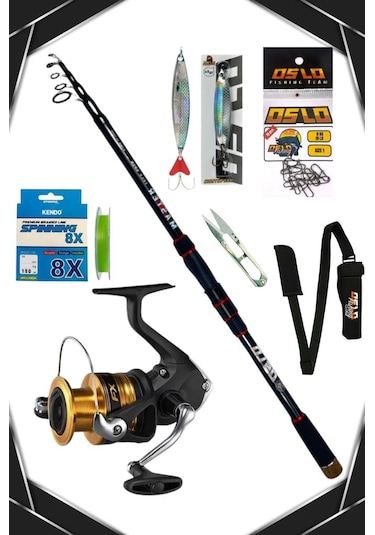 Oslo Master Telespin 270cm 14-42gr Shimano Fx 4000 8 Örgü Spin Olta Seti