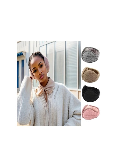 Primepickings Siyah Kadın Erkek Polar Kulaklık Kışlık Katlanır Kayak Bisiklet