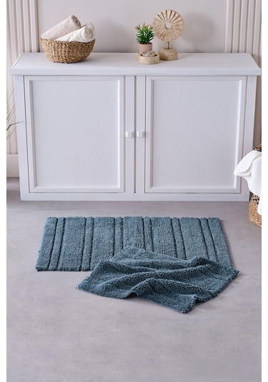 Doquhome Pera Banyo Paspası Petrol 60x100cm Petrol