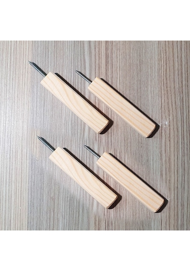 Barış Dizayn Gizli Vida Hayalet Ahşap Duvar Askısı 4lü Set Ahşap