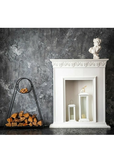 Soba Yanı Odunluk Metal Şömine Odunluğu Siyah