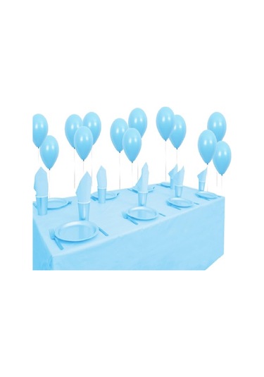 25 Kişilik Balonlu Açık Mavi Doğum Günü Parti Paketi Süs Seti